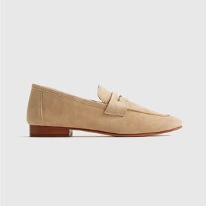Quince Women’s Italian Suede Penny Loafers Almond